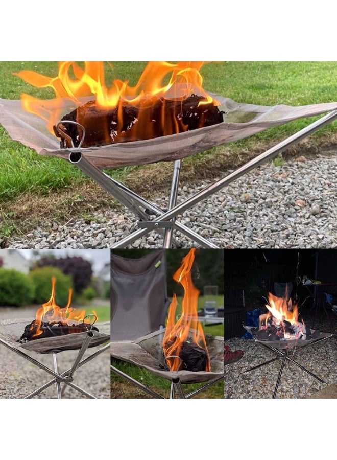 BlueFire Portable Fire Pit for Outdoor Camping & Backyard | 304 Stainless Steel Folding Fireplace with Carrying Bag | Mesh Fire Bowl for BBQ, Bonfire, Patio & Garden Heating | Lightweight, 5kg Load, Easy Assembly (42cm & 56cm Sizes) - Image 4
